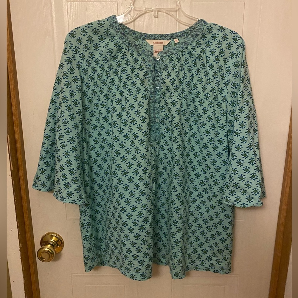 Sundance Blue Floral Women's Blouse